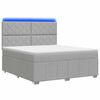 vidaXL LED Boxspringbett mit Matratze Hellgrau 140 x 200 cm Stoff