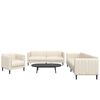 vidaXL 3-tlg. Sofagarnitur Creme Stoff