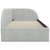 vidaXL Eckbettgestell mit Kopfteil Hellgrau 100 cm x 200 cm Samt