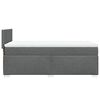 vidaXL Boxspringbett mit Matratze Dunkelgrau 90x200 cm Stoff