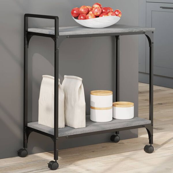 vidaXL K&uuml;chenwagen Grau Sonoma 60,5x31x72,5 cm Holzwerkstoff