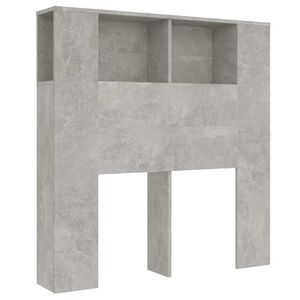 vidaXL Kopfteil mit Ablagen Betongrau 100x18,5x102,5 cm