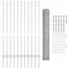 vidaXL Zaun mit Pfosten Silber 1,2 x 25 m Stahl
