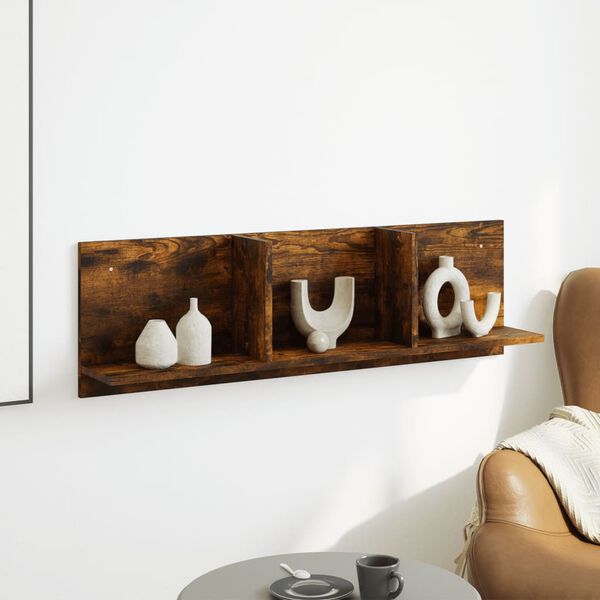 vidaXL Wandschrank 100x16,5x30 cm R&auml;uchereiche Holzwerkstoff