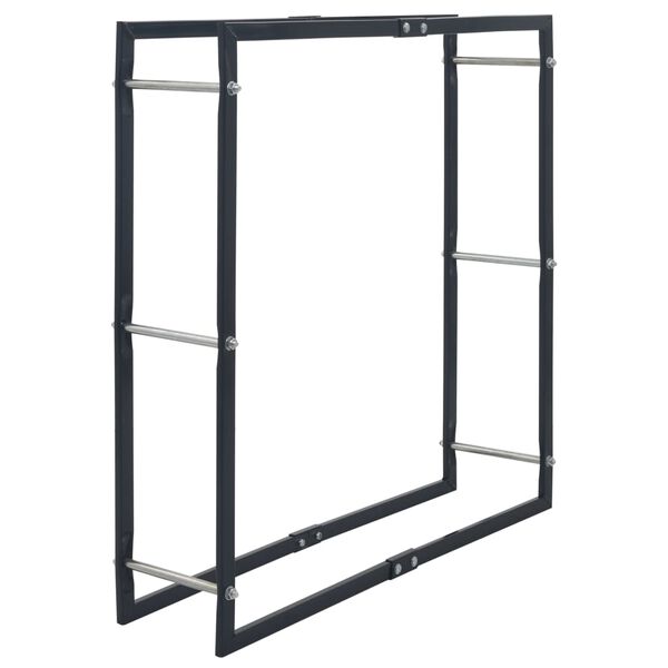 vidaXL Brennholzregal Schwarz 100&times;25&times;100 cm Stahl