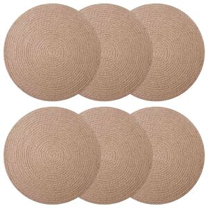 vidaXL Jute-Untersetzer 6 pcs Natur &Oslash; 30 cm 100% Tossa-Jute
