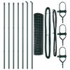 vidaXL Zaun mit Pfosten Gr&uuml;n 1,2 x 10 m Stahl und PVC