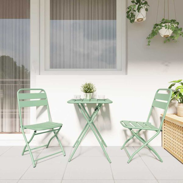 vidaXL Gartenklappstuhl 2 pcs Hellmint 42 x 52 x 82 cm