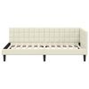vidaXL Eckbettgestell mit Kopfteil Creme 100 cm x 200 cm Samt