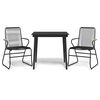 vidaXL 3-tlg. Garten-Essgruppe Schwarz PVC Rattan