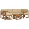 vidaXL Outdoor-Sofagarnitur mit Kissen 7 pcs Natur und Beige
