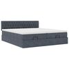 vidaXL Ottoman-Bett mit Matratzen Dunkelgrau 200x200 cm Samt