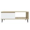 vidaXL Couchtisch Wei&szlig; und Sonoma-Eiche 90x60x35 cm Holzwerkstoff