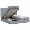 vidaXL Ottoman Bett mit Matratze mit Kopfteil 2 Stk. Hellgrau Stoff