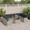 vidaXL Gartensofa-set mit Kissen 10 pcs Hellgrau Poly Rattan