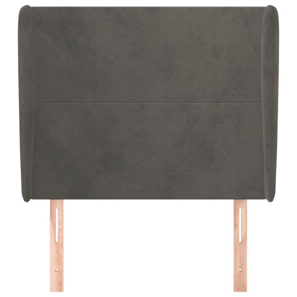 vidaXL Kopfteil mit Ohren Dunkelgrau 93x23x118/128 cm Samt
