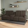 vidaXL Relaxsofa 4-Sitzer mit Getr&auml;nkehalter Braun Stoff