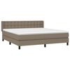 vidaXL Boxspringbett mit Matratze Taupe 160x200 cm Stoff