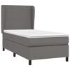 vidaXL Boxspringbett mit Matratze Grau 100x200 cm Kunstleder