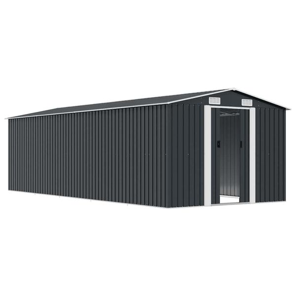 vidaXL Ger&auml;tehaus 257x580x181 cm Metall Anthrazit