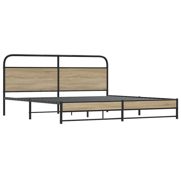 vidaXL Metallbett ohne Matratze R&auml;uchereiche 180x200 cm