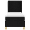 vidaXL Boxspringbett mit Matratze Dunkelgrau 90x190 cm Schwarz Stoff