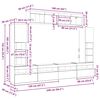 vidaXL TV-Schrankset 6 pcs Schwarz Eichen-Optik Holzwerkstoff