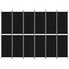 vidaXL 6-tlg. Paravent Schwarz 300x220 cm Stoff
