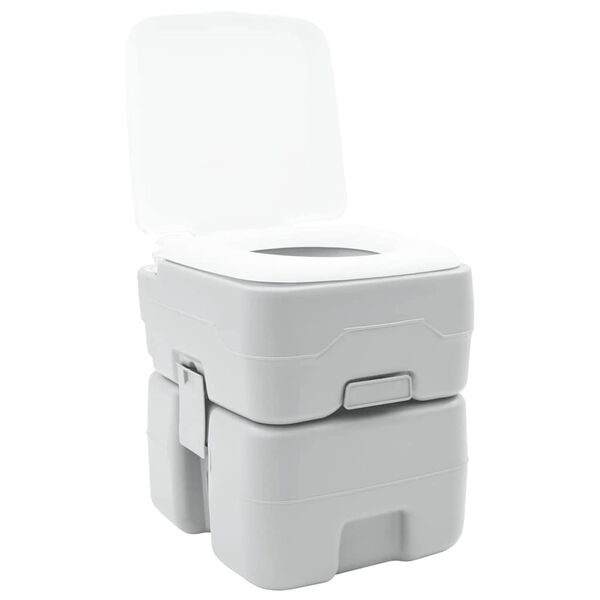 vidaXL Camping-Toilette Grau 41,5 x 36,5 x 42 cm