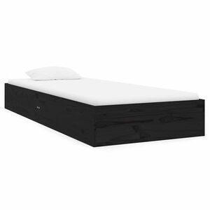 vidaXL Massivholzbett ohne Matratze Schwarz 75x190 cm