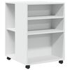 vidaXL Beistelltisch mit Rollen Wei&szlig; 55x60x78 cm Holzwerkstoff