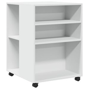 vidaXL Beistelltisch mit Rollen Wei&szlig; 55x60x78 cm Holzwerkstoff