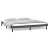 vidaXL Massivholzbett mit LEDs Grau 200x200 cm