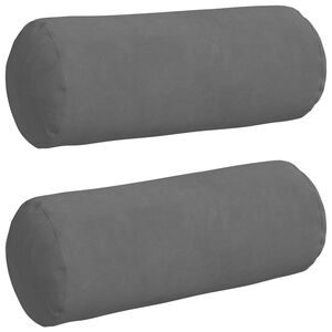 vidaXL Bolsterkissen 2 St&uuml;ck Dunkelgrau &Oslash; 15 x 40 cm Mikrofaserstoff