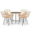 vidaXL 5-tlg. Garten-Essgruppe Poly Rattan