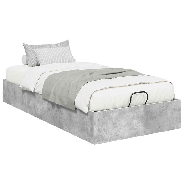 vidaXL Ottoman Bettgestell Beton Grau 90 x 200 cm Holzwerkstoff