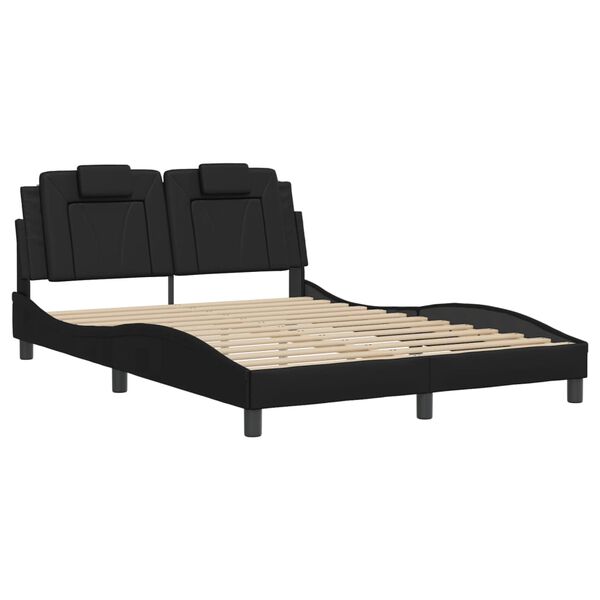 vidaXL Bettgestell "Viana" ohne Matratze Schwarz 140x190 cm Kunstleder