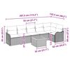 vidaXL Garten-Sofa-Set 7 pcs Grau Poly Rattan