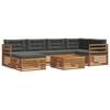 vidaXL Outdoor-Sofagarnitur 7 Stk. Natur und Anthrazit