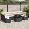 vidaXL Garten Essgruppe mit Kissen mit Kissen 8 pcs Schwarz und Creme