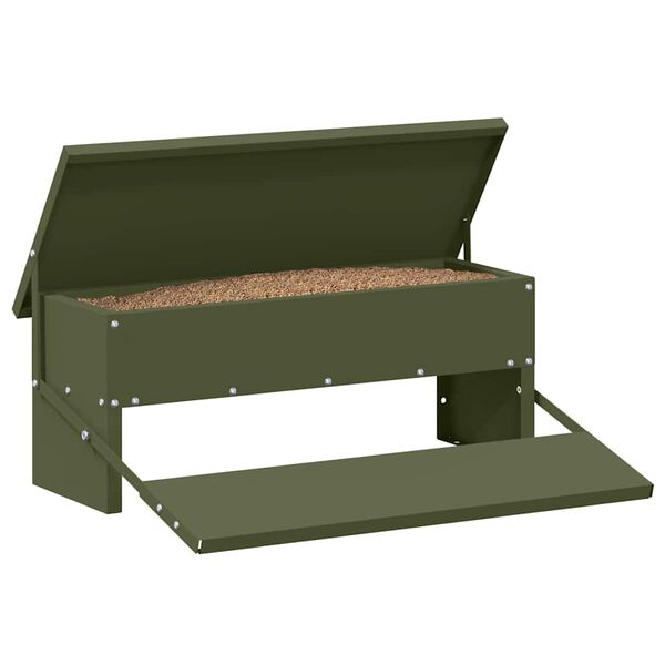 vidaXL H&uuml;hnertretfeeder Olive Gr&uuml;n 48,5 x 39,5 x 19 cm