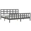 vidaXL Massivholzbett mit Kopfteil Grau 200x200 cm