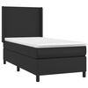 vidaXL Boxspringbett mit Matratze & LED Schwarz 90x200 cm Kunstleder