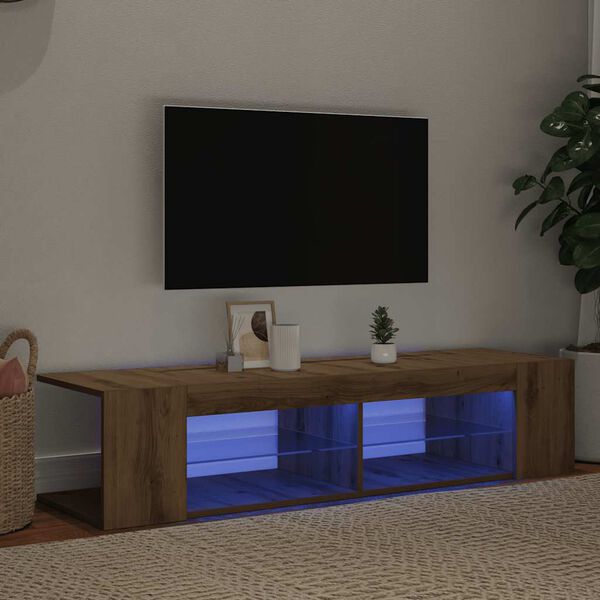 vidaXL TV-Schrank mit LED-Leuchten Artisan-Eiche 135x39x30 cm