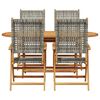 vidaXL Garten Essgruppe 5 pcs Grau Massivholz Akazie