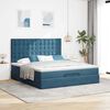 vidaXL Ottoman-Bett mit Matratzen Dunkelblau 180x200 cm Samt