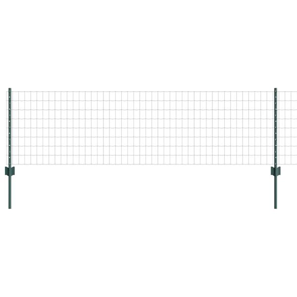 vidaXL Zaun mit Pfosten Gr&uuml;n 0,6 x 25 m Stahl und PVC