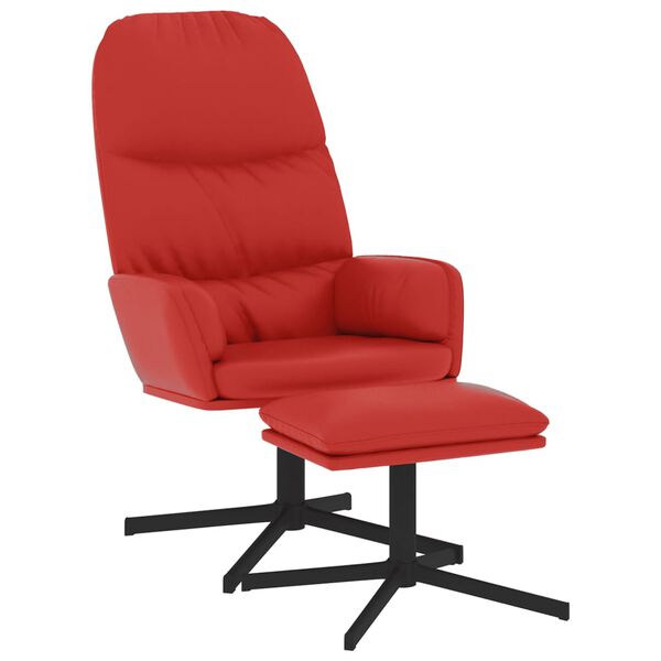 vidaXL Relaxsessel mit Hocker Weinrot Kunstleder