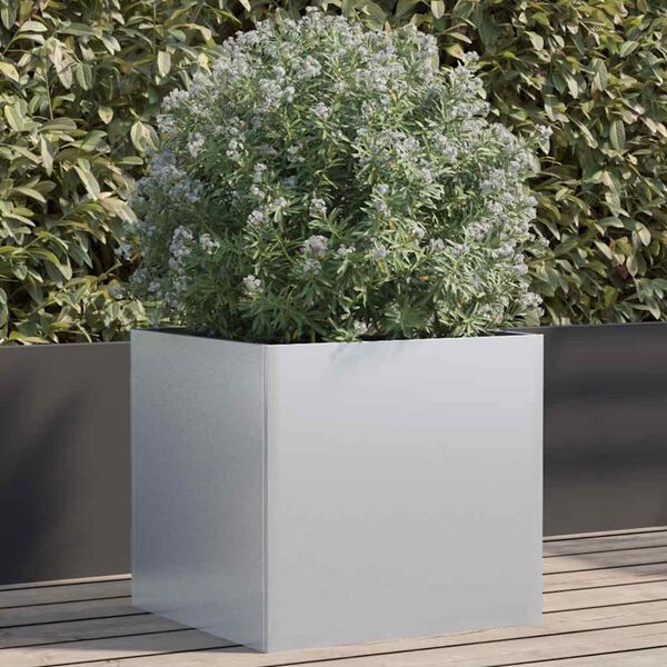 vidaXL Pflanzk&uuml;bel Silbern 49x47x46 cm Verzinkter Stahl