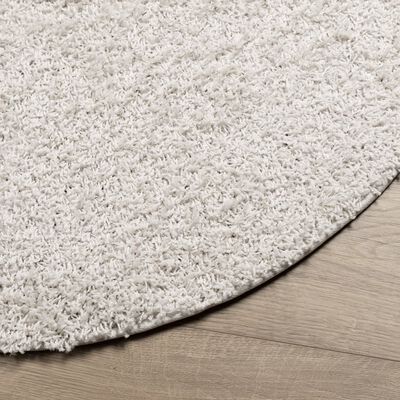 vidaXL Teppich Shaggy Hochflor Modern Creme Ø 120 cm